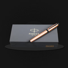 Parker Ambient Rose Gold Black Metal Trim Roller Ball Pen