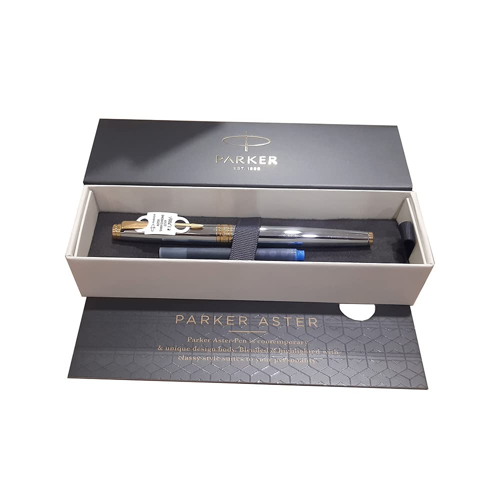 Parker ASTER SHINY CHROME GT FOUNTAIN PEN CHROME