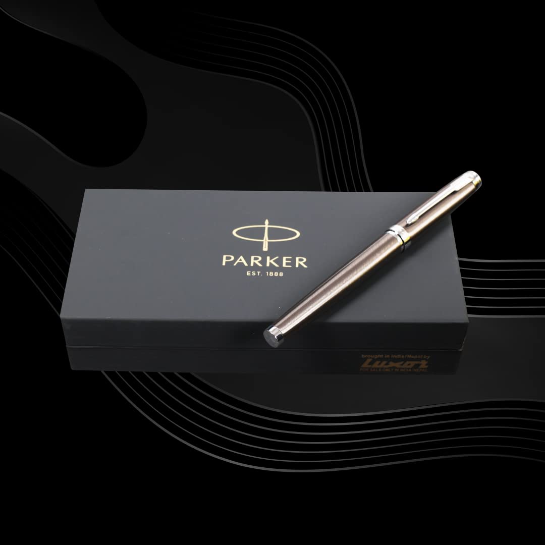 Parker Ambient Gun Metal Chrome Trim Roller Ball Pen