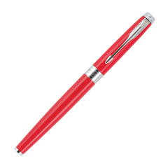 Parker Aster Chrome Trim Fountain Pen | Body Color - Red | Ink Color - Blue Medium Nib