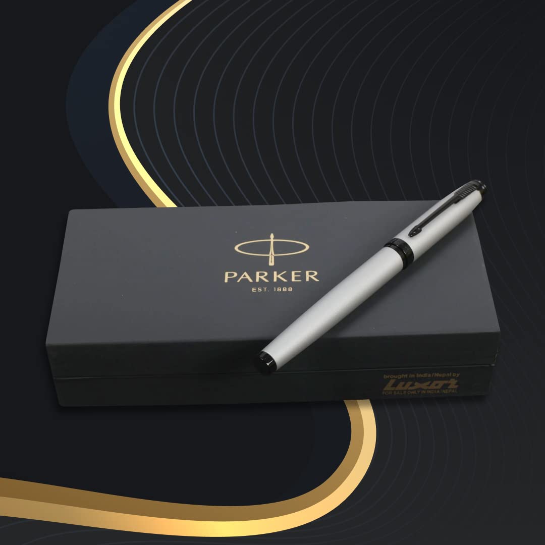 Parker Ambient Dark Grey Black Metal Trim Roller Ball Pen