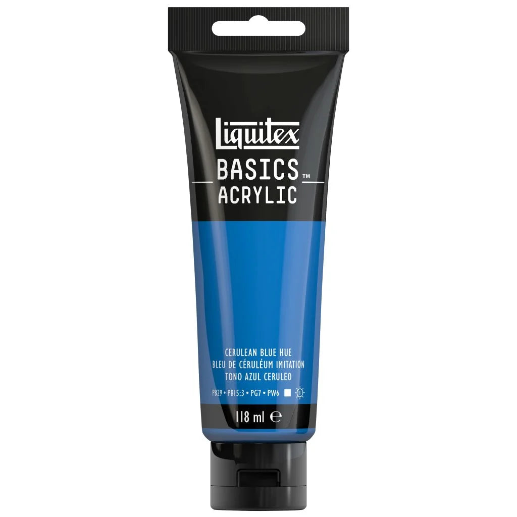 LIQUITEX BASICS ACRYLIC COLOUR - TUBE OF 118 ML - CERULEAN BLUE HUE (470)