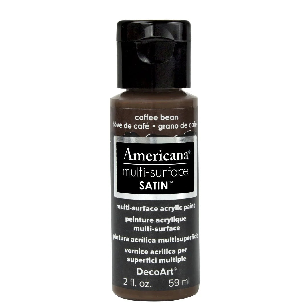 DECOART AMERICANA MULTI SURFACE SATIN ACRYLIC PAINT - 59 ML (2 OZ) - COFFEE BEAN (536)