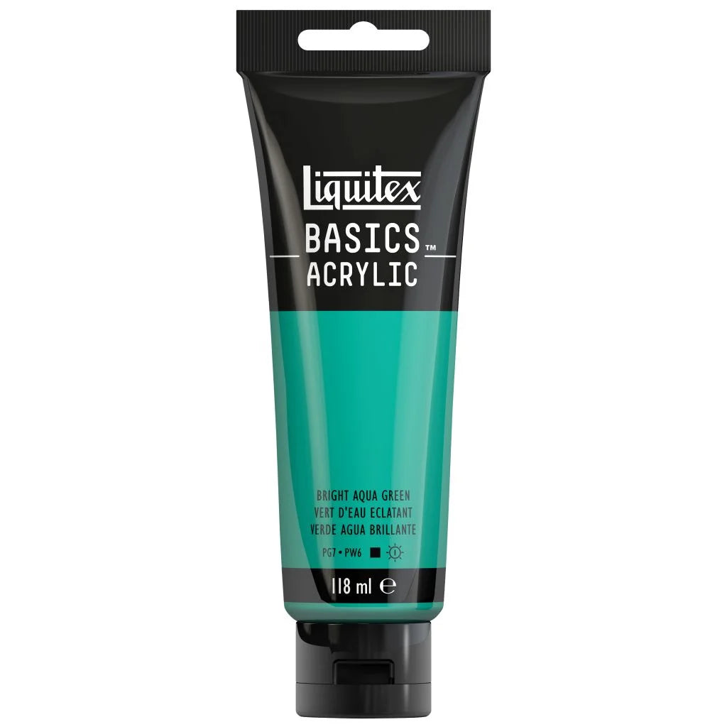 LIQUITEX BASICS ACRYLIC COLOUR - TUBE OF 118 ML - BRIGHT AQUA GREEN (660)