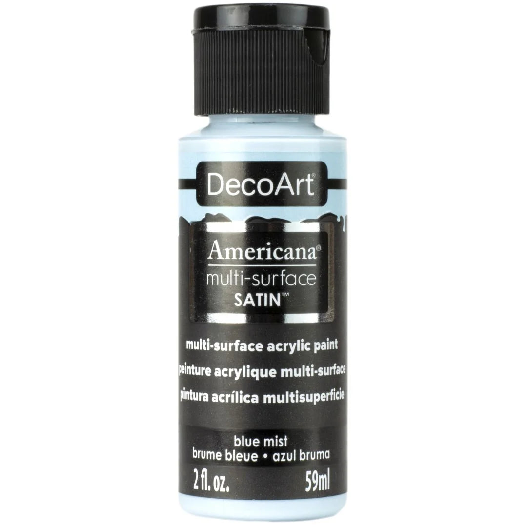 DECOART AMERICANA MULTI SURFACE SATIN ACRYLIC PAINT - 59 ML (2 OZ) - BLUE MIST (579)