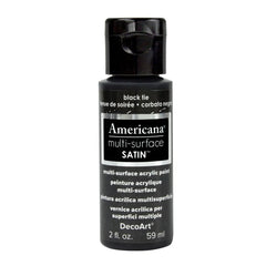 DECOART AMERICANA MULTI SURFACE SATIN ACRYLIC PAINT - 59 ML (2 OZ) - BLACK TIE (539)