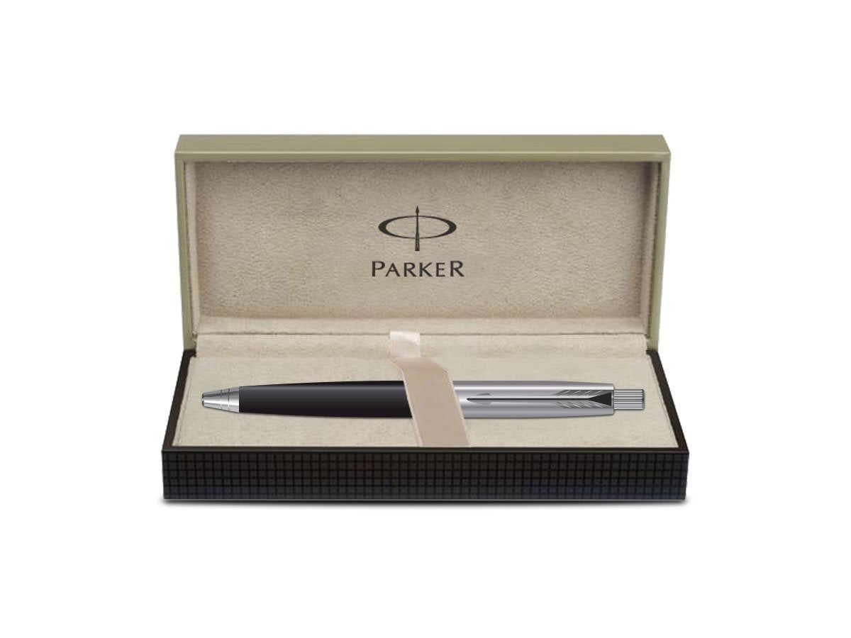 Parker Aster Shiny Chrome Trim Ball Pen (Black Chrome)