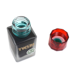 TWSBI Emerald Green Ink for Ink Pen - Fountain Pen - 18ml - Frosted Glass Bottle & Red Transparent Cap, Dye Based