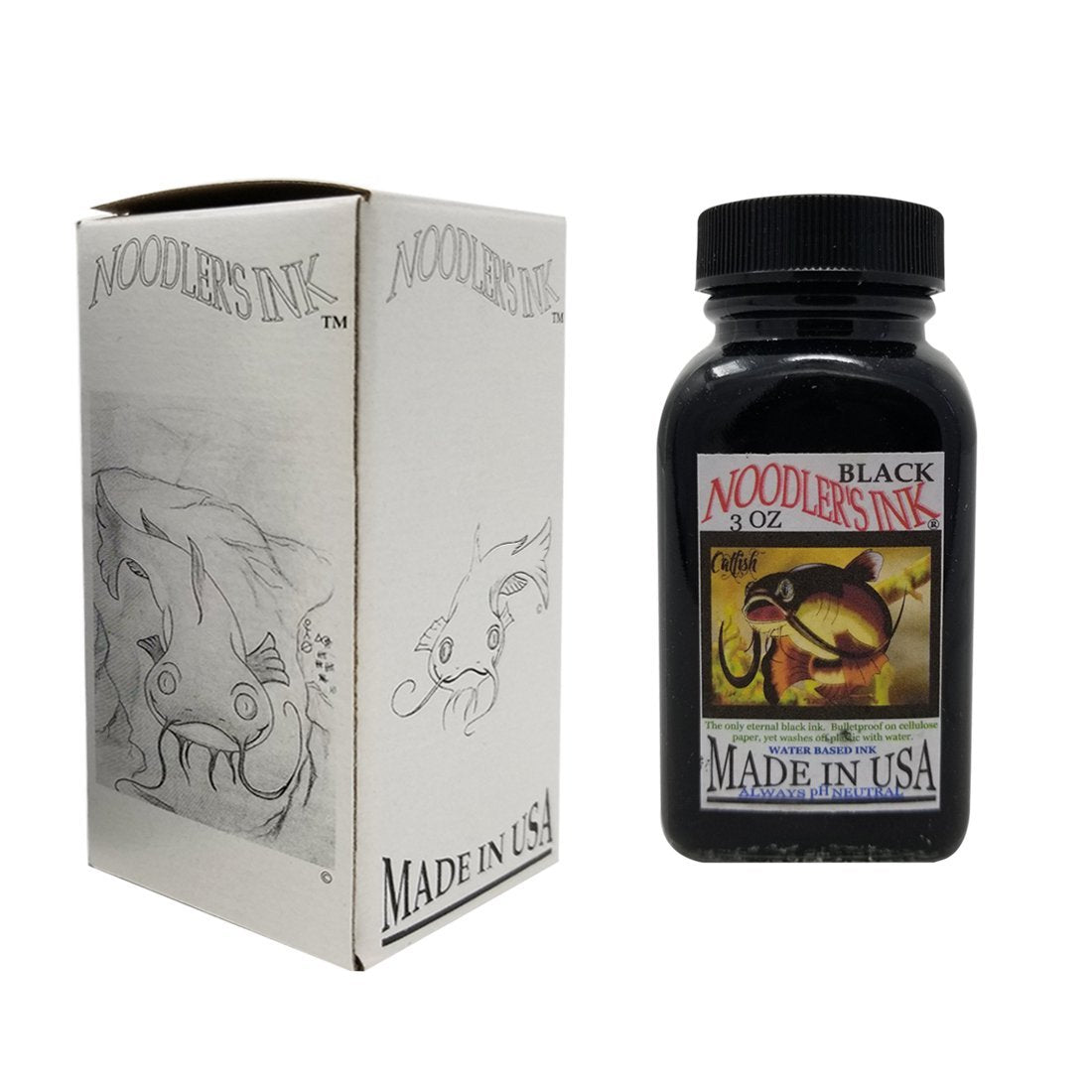 Noodler's Black Waterproof Fountain Pen Ink - Bulletproof,3 ounce