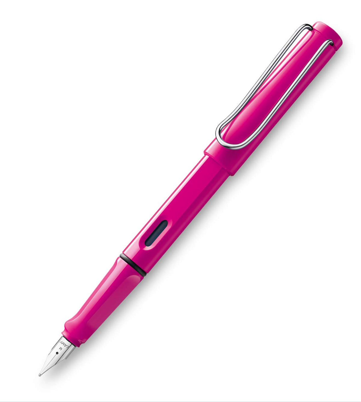 Lamy Safari Pink Fountain Pen | Sturdy Plastic, Shiny Pink | Metal Clip with Ergonomic Grip | Steel Nib with Blue Ink Cartridge | With Converter Z 28