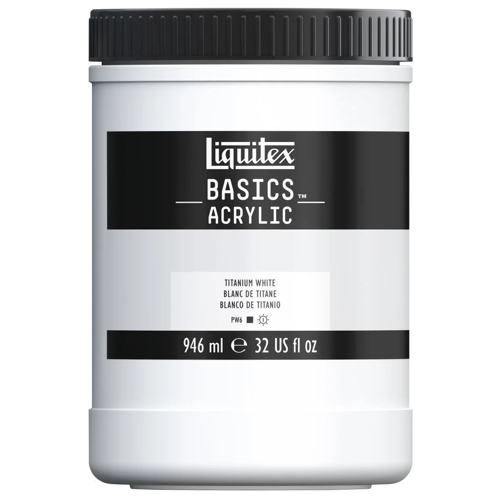 LIQUITEX BASICS ACRYLIC COLOUR - JAR OF 946 ML - TITANIUM WHITE (432)