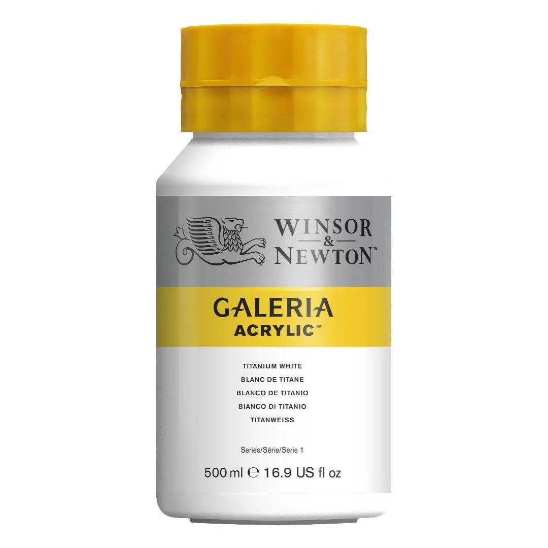 WINSOR & NEWTON GALERIA ACRYLIC COLOUR - JAR OF 500 ML - TITANIUM WHITE (644)