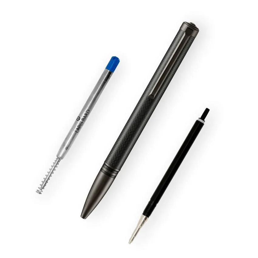 Lapis Bard Contemporary Special Edition Torque Ballpoint Pen - Carbon Fibre with Gunmetal Trim