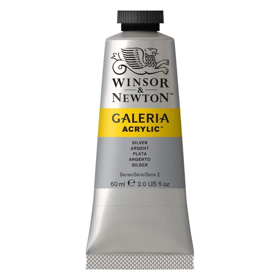 WINSOR & NEWTON GALERIA ACRYLIC COLOUR - TUBE OF 60 ML - SILVER (617)