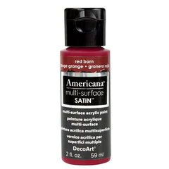 DECOART AMERICANA MULTI SURFACE SATIN ACRYLIC PAINT - 59 ML (2 OZ) - RED BARN (507)