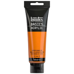 LIQUITEX BASICS ACRYLIC COLOUR - TUBE OF 118 ML - CADMIUM ORANGE HUE (720)