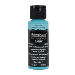 DECOART AMERICANA MULTI SURFACE SATIN ACRYLIC PAINT - 59 ML (2 OZ) - BABY BLUE (567)