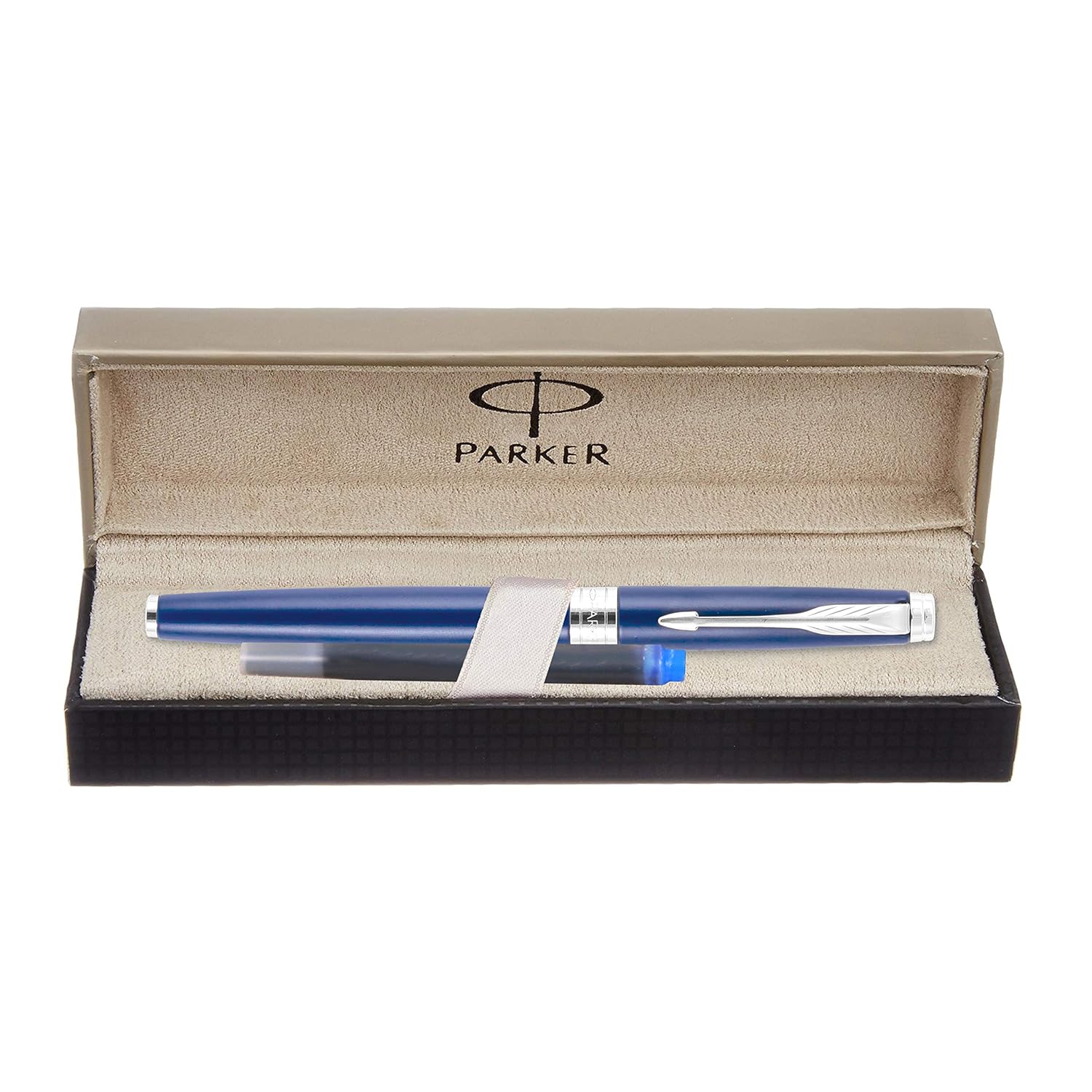 Parker Aster Matte Blue Chrome Trim Fountain Pen | Body Color - Blue | Ink Color - Blue