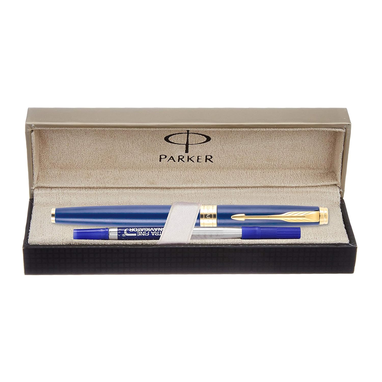 Parker Aster Matte Blue Gold Trim Rollerball Pen (Blue)