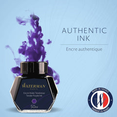 WATERMAN Liquid Ink for Fountain Pens, 50 ml, Tender Purple (S0110750) by Waterman