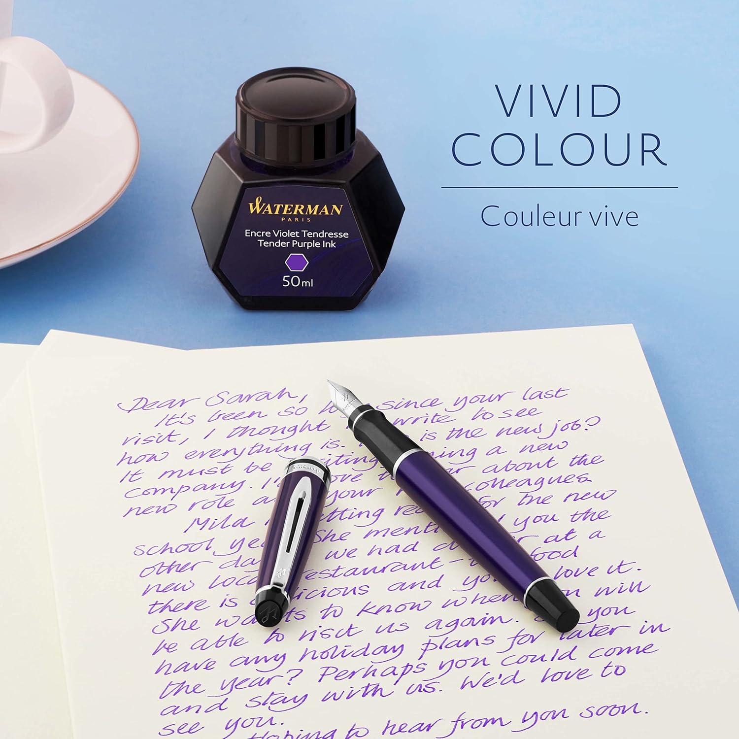 WATERMAN Liquid Ink for Fountain Pens, 50 ml, Tender Purple (S0110750) by Waterman