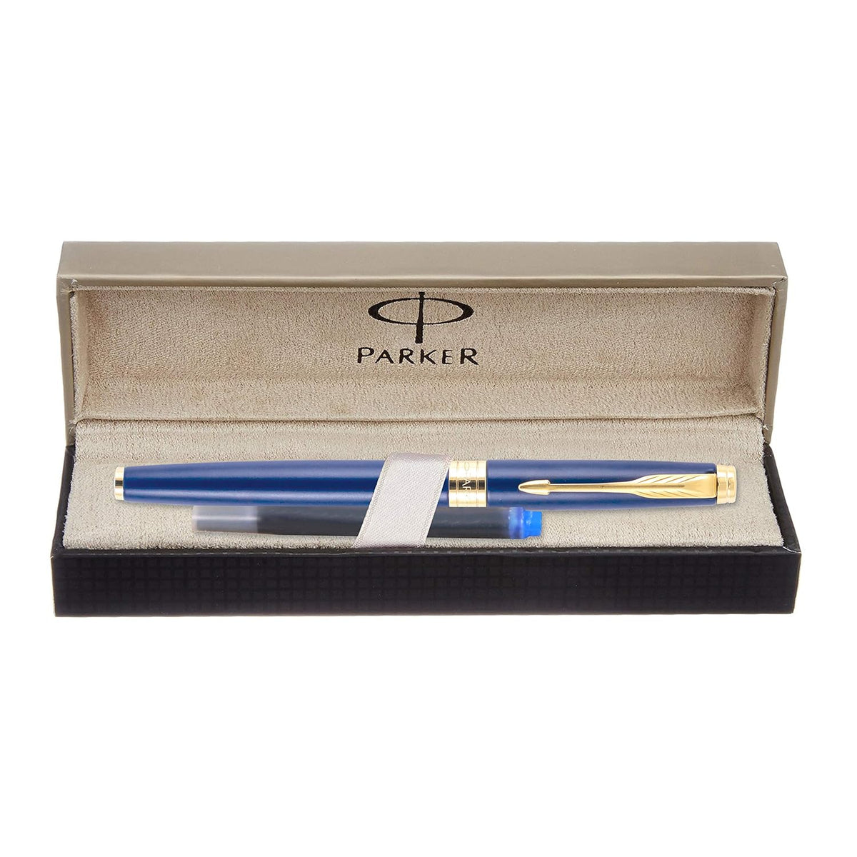 Parker Aster Matte Blue Gold Trim Medium Nib Fountain Pen | Body Color - Blue | Ink Color - Blue