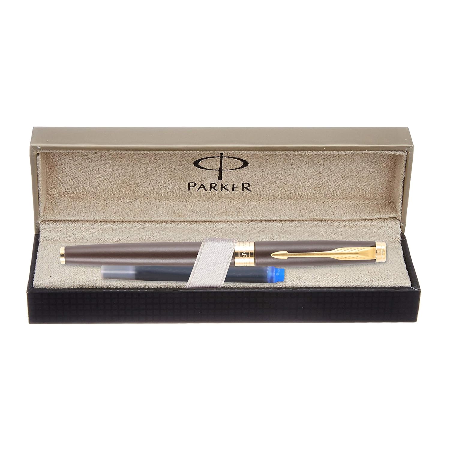 Parker Aster Matte Brown Gold Trim Fountain Pen | Body Color - Brown | Ink Color - Blue