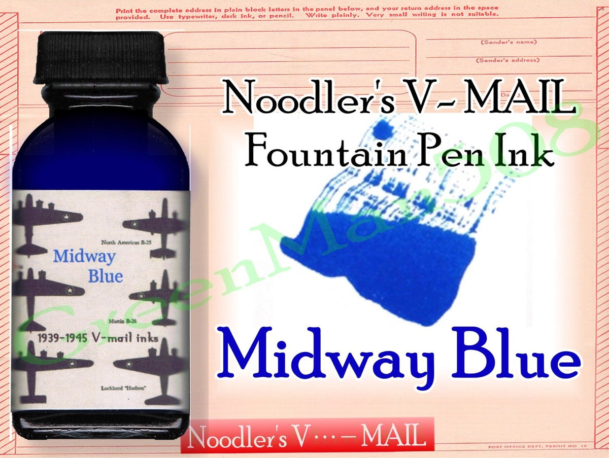 Noodler's V-Mail Fountain Pen Ink - Midway Blue