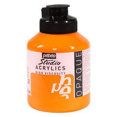 PEBEO HIGH VISCOSITY STUDIO ACRYLICS - CADMIUM ORANGE HUE (32) - JAR OF 500 ML