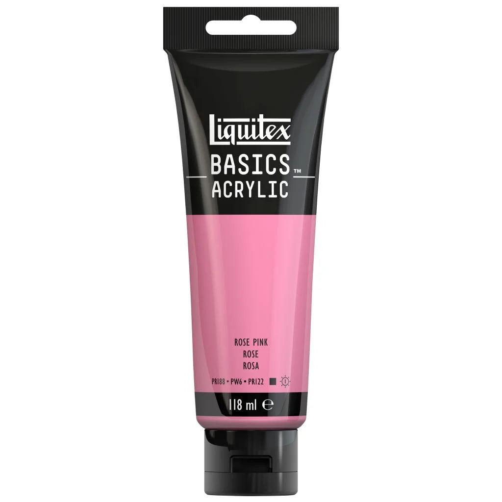 LIQUITEX BASICS ACRYLIC COLOUR - TUBE OF 118 ML - ROSE PINK (48)