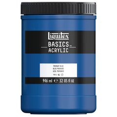 LIQUITEX BASICS ACRYLIC COLOUR - JAR OF 946 ML - PRIMARY BLUE (420)