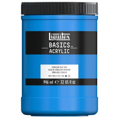 LIQUITEX BASICS ACRYLIC COLOUR - JAR OF 946 ML - CERULEAN BLUE HUE (470)