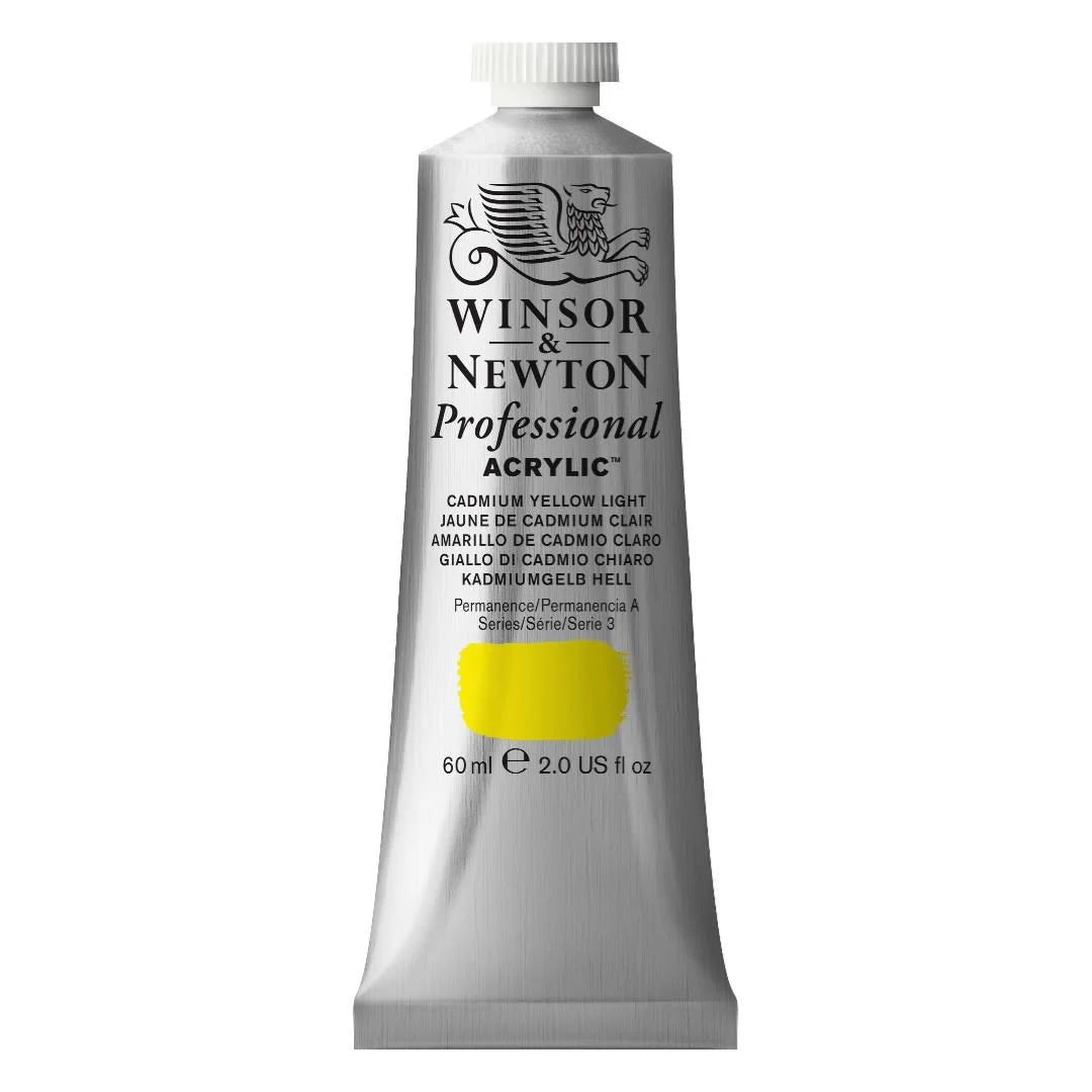 WINSOR & NEWTON PROFESSIONAL ACRYLIC COLOUR - TUBE OF 60 ML - CADMIUM YELLOW LIGHT (113)