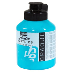 PEBEO HIGH VISCOSITY STUDIO ACRYLICS - TURQUOISE BLUE (30) - JAR OF 500 ML