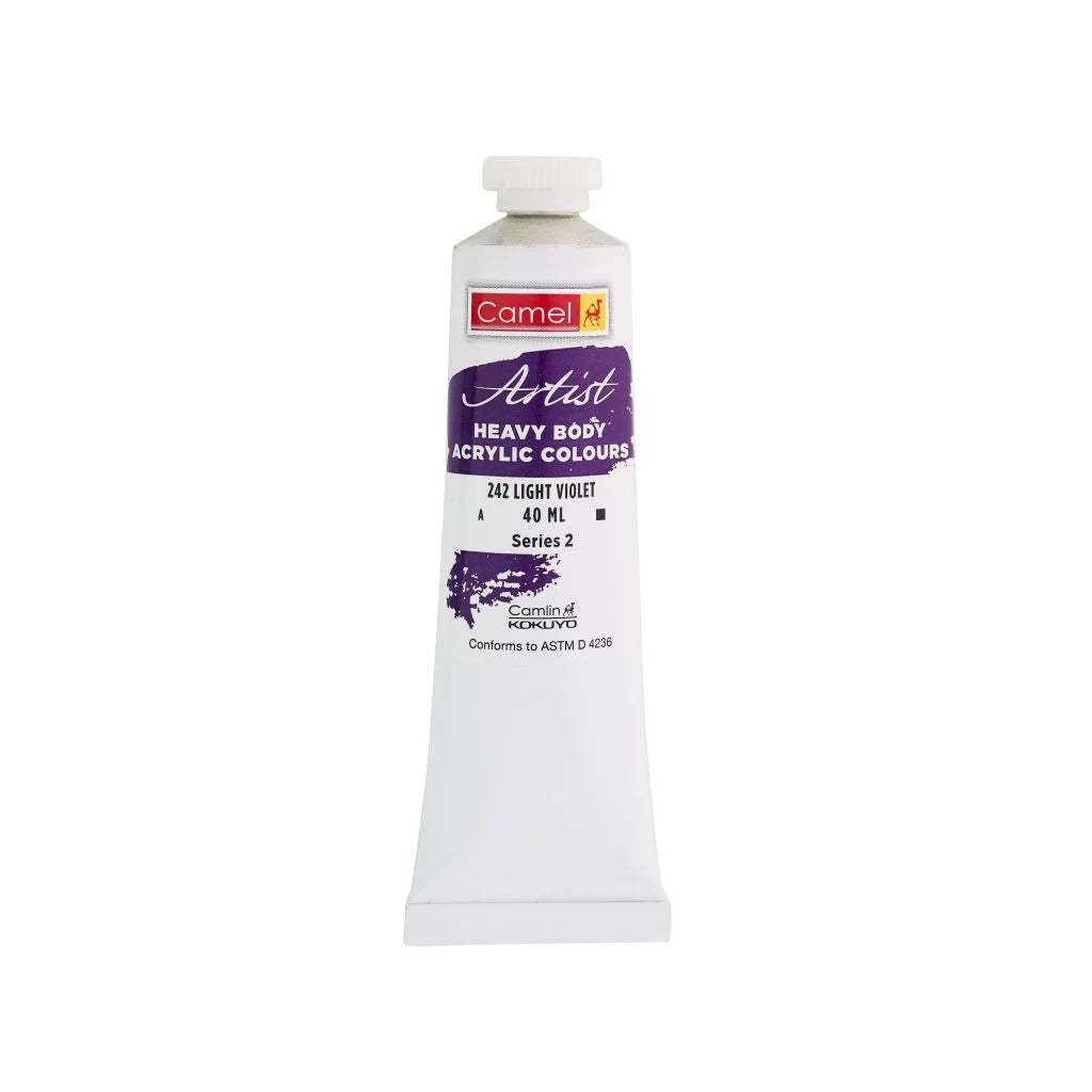 CAMEL HEAVY BODY ACRYLIC PAINT - LIGHT VIOLET (242) - TUBE OF 40 ML