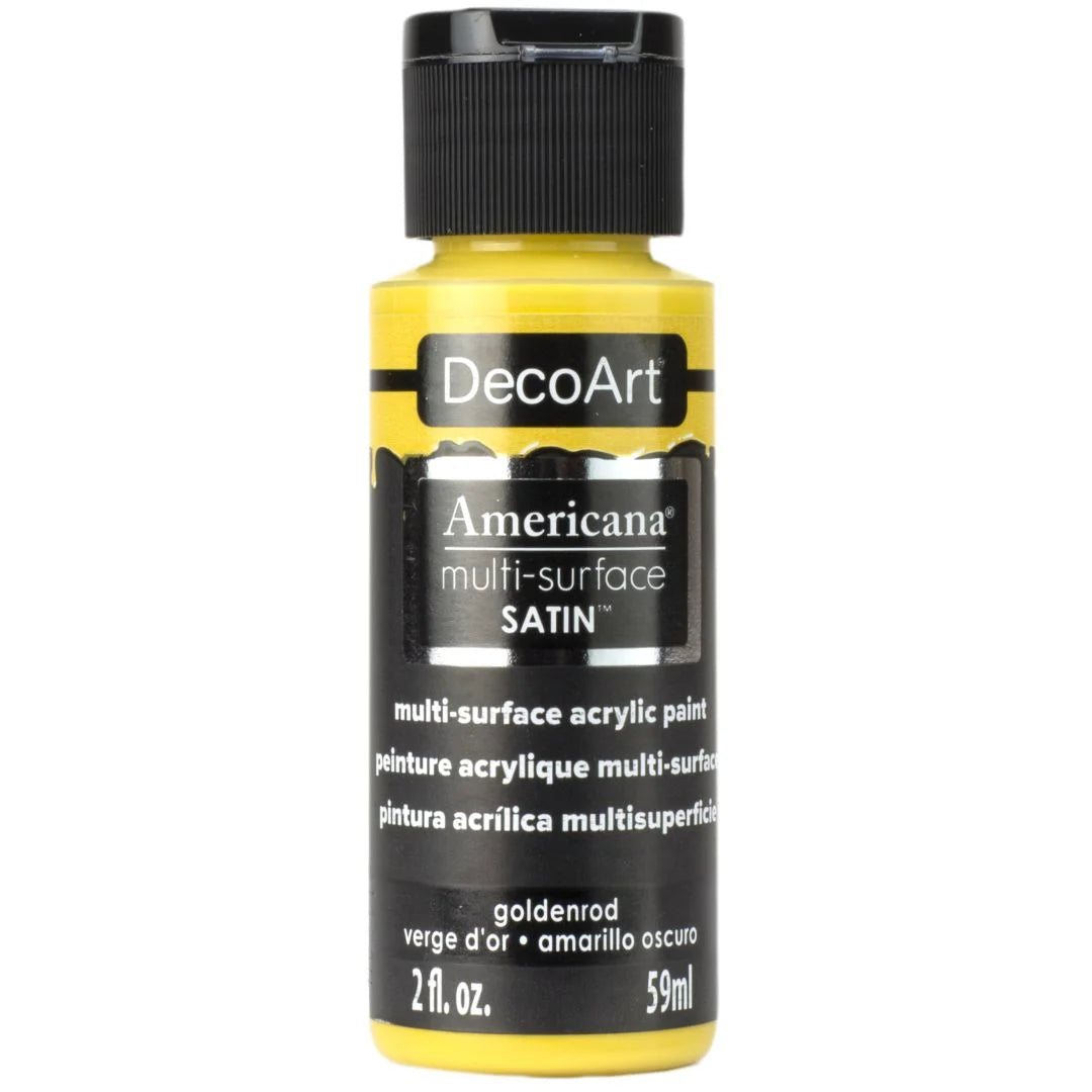 DECOART AMERICANA MULTI SURFACE SATIN ACRYLIC PAINT - 59 ML (2 OZ) - GOLDENROD (576)