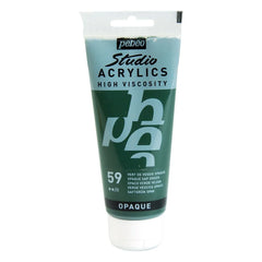 PEBEO HIGH VISCOSITY STUDIO ACRYLICS - OPAQUE SAP GREEN (59) - TUBE OF 100 ML