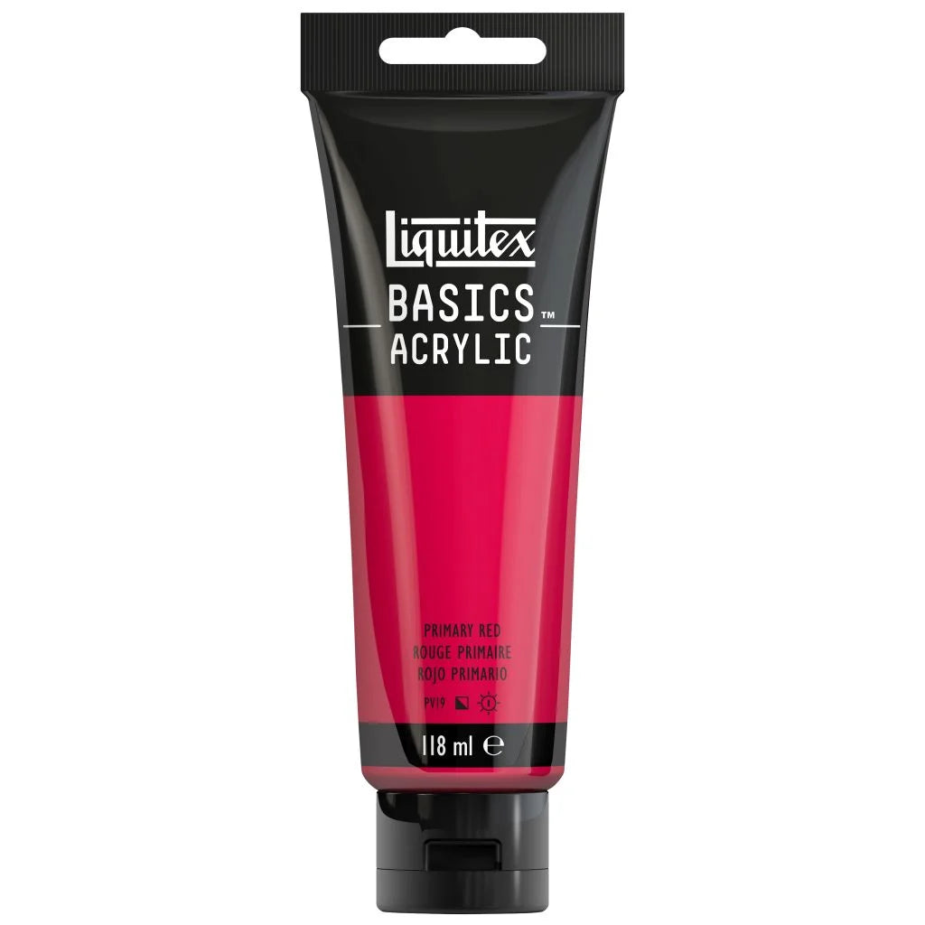 LIQUITEX BASICS ACRYLIC COLOUR - TUBE OF 118 ML - PRIMARY RED (415)