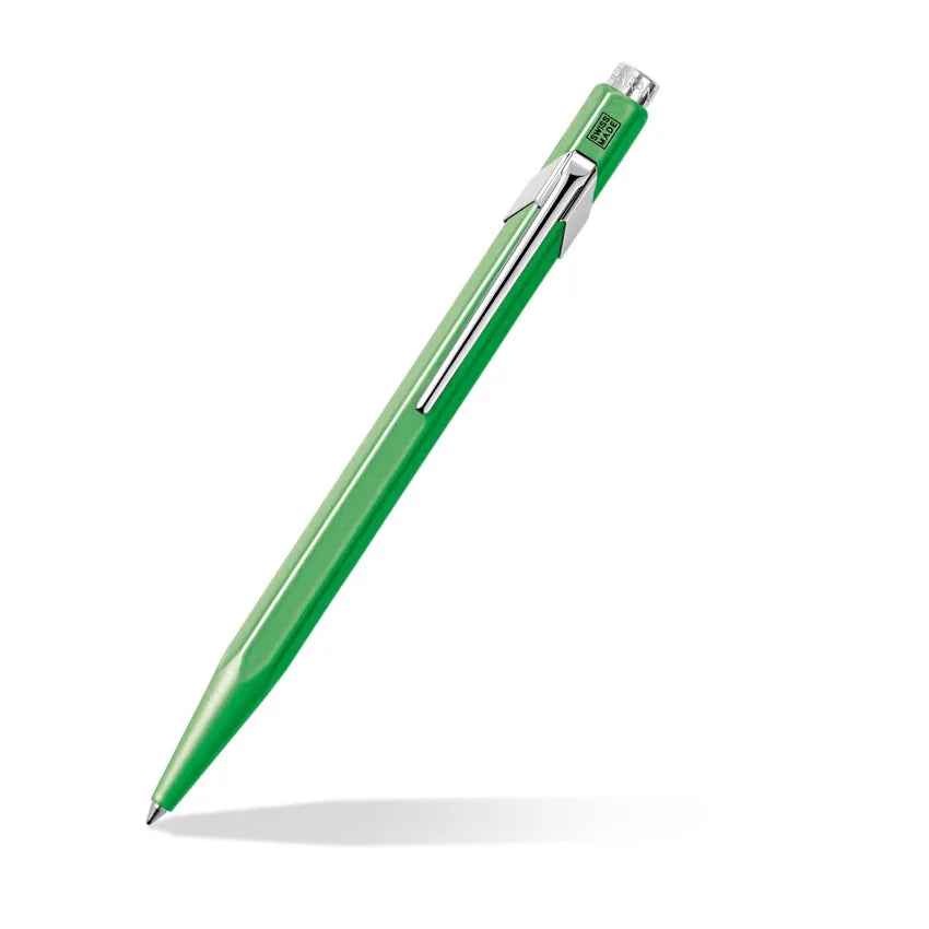 Caran d'Ache 849 Popline Fluo Ballpoint Pen with Slim Metal Box Fluorescent Green