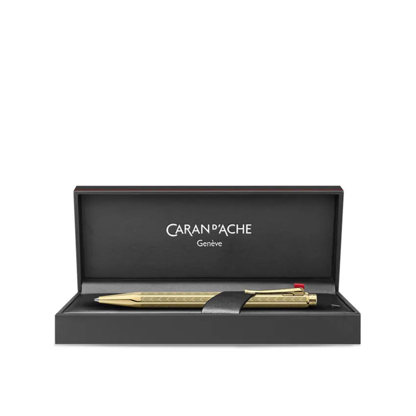 Caran D'Ache Ecridor Chevron Gilded Ballpoint Pen Gold