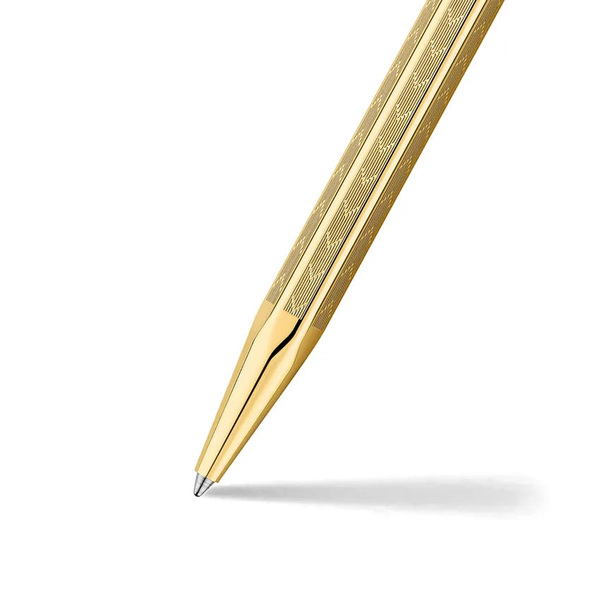 Caran D'Ache Ecridor Chevron Gilded Ballpoint Pen Gold