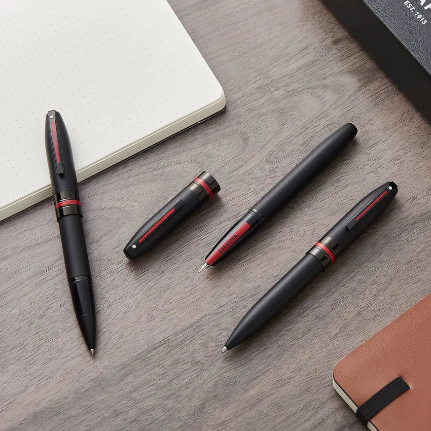 Sheaffer 9108 Icon Fountain Pen (Medium) - Matte Black with Glossy Black PVD Trim