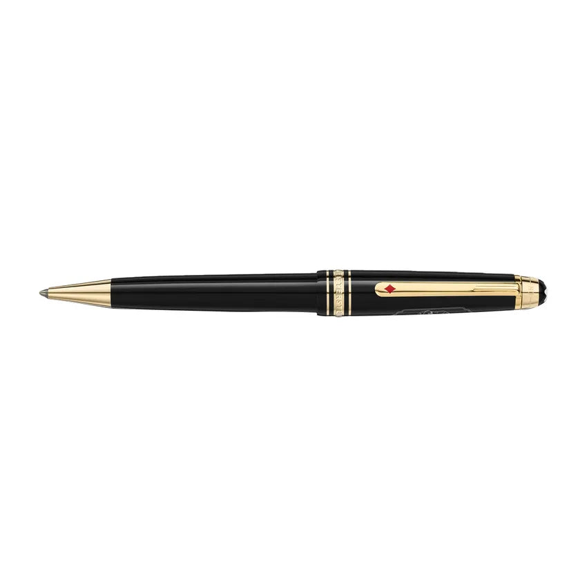 Montblanc 128475 Meisterstück Classique 'Around The World In 80 Days' Ballpoint Pen - Anthracite With Gold Trims