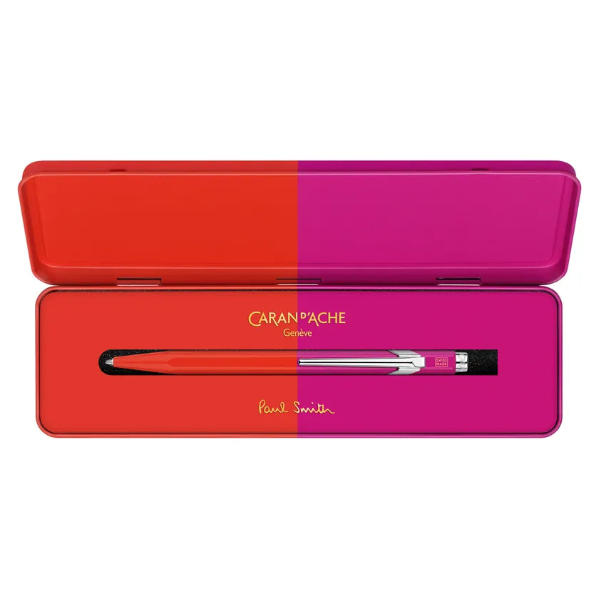 Caran D'Ache 849 Bille Paul Smith Ballpoint Pen - Warm Red And Melrose Pink