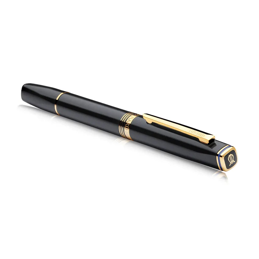 Lapis Bard Contemporary Fountain Pen (Medium) - Black with Gold Trims