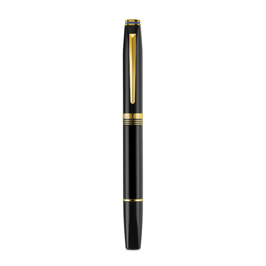 Lapis Bard Contemporary Fountain Pen (Medium) - Black with Gold Trims