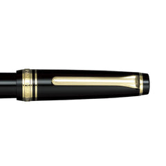 Sailor Professional Gear Slim Fountain Pen (14K Medium) Black with Gold Trims