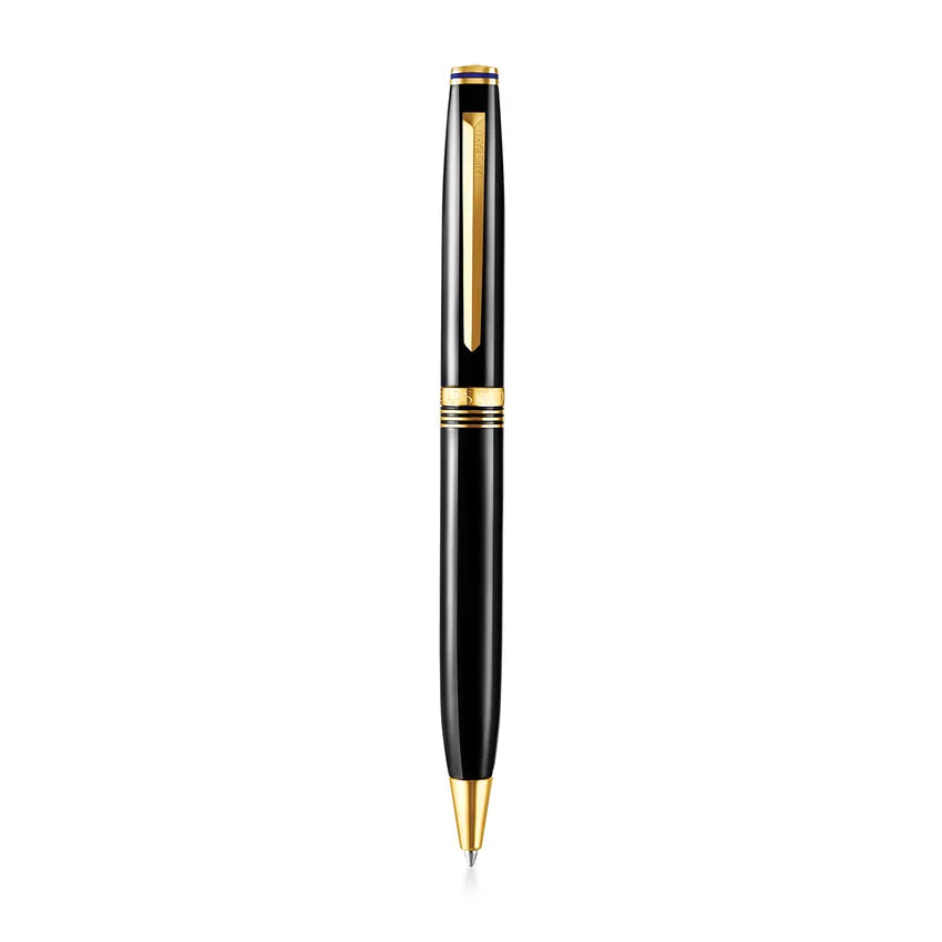 Lapis Bard Contemporary Ballpoint Pen Black with Gold Trims