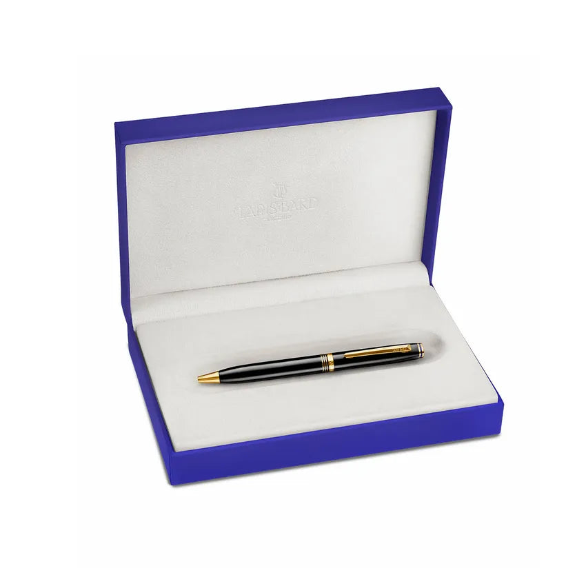 Lapis Bard Contemporary Ballpoint Pen Black with Gold Trims