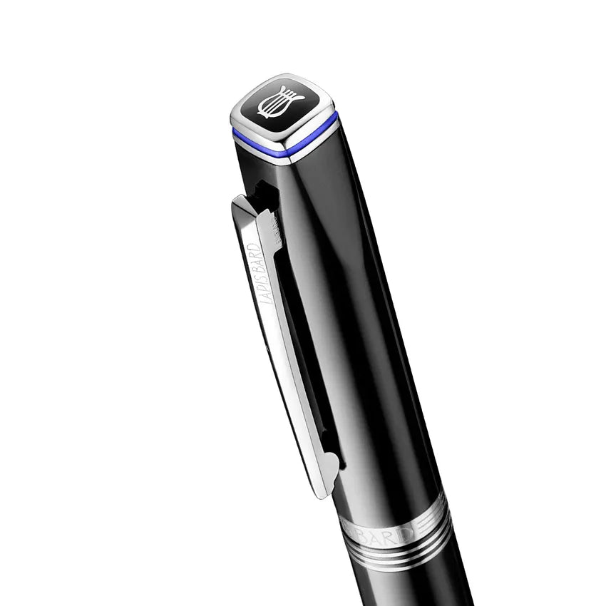 Lapis Bard Contemporary Rollerball Pen Black with Chrome Trims